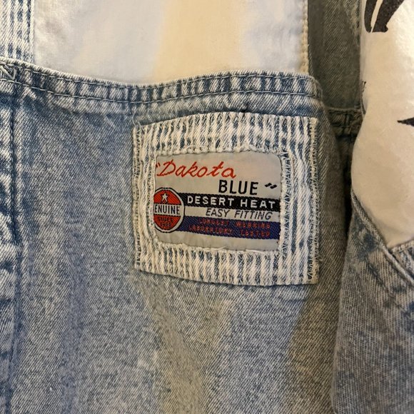 Men's Vintage Dakota Blue Denim Patchwork Button Down Shirt - Picture 2 of 8